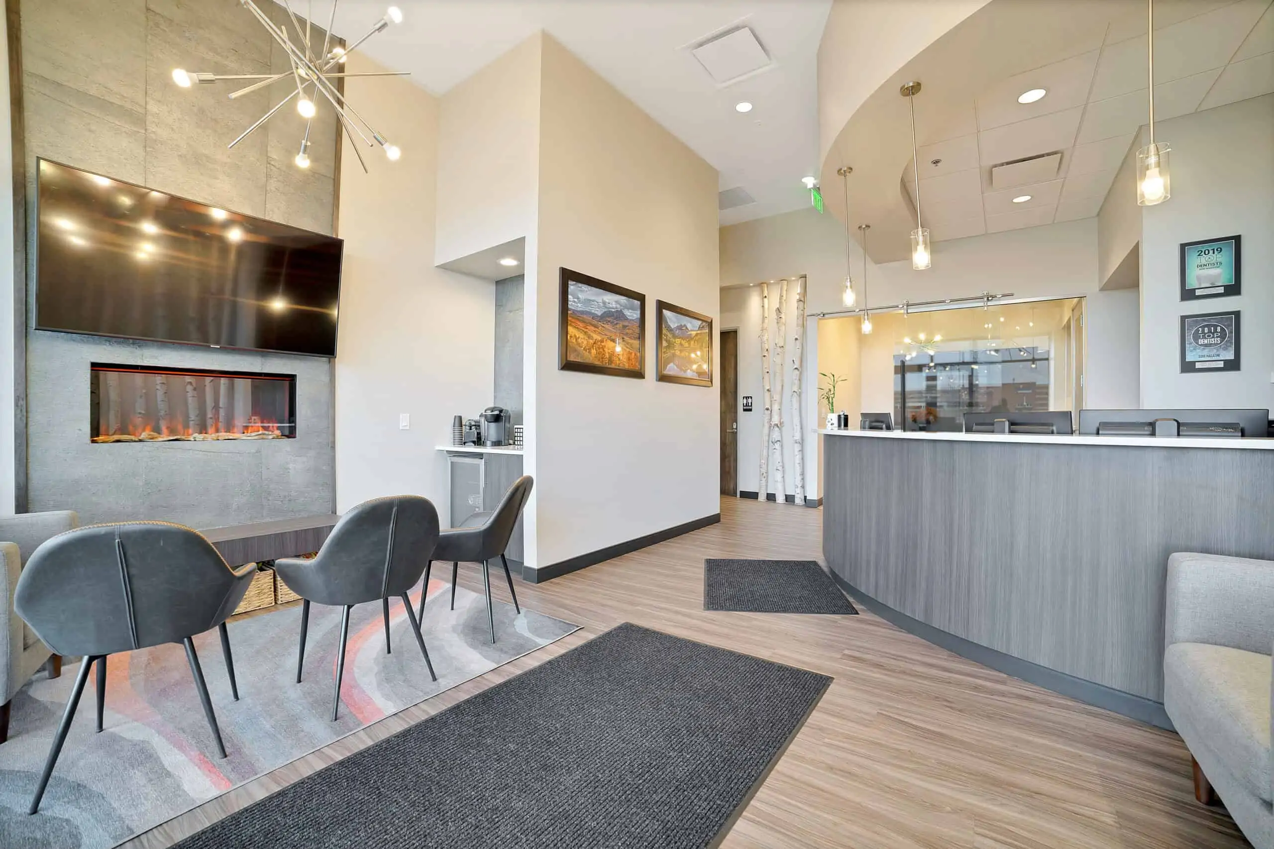 The welcome desk and front lobby at Signature Dentistry of Arvada